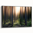 Black and white framed canvas of a vintage European landscape, ideal for bedroom wall art.