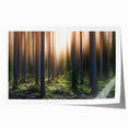 Rolled print of a European landscape with vibrant green fields and a distant city, ideal for art wall dining room.