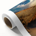 Art deco poster of a scenic Lithuanian landscape in pastel colors on rolled canvas, ideal for nursery wall art.