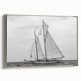 Framed canvas featuring a vintage-style landscape art painting of Barcelona with vibrant colors on a black background.