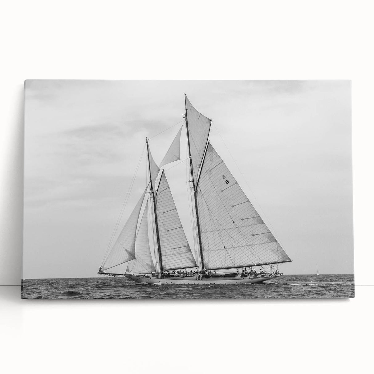 Large black and white stretched canvas of Barcelona scenery, ideal for kitchen wall art.