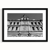 Extra large abstract art print of Madrid with vibrant, colorful textures on a black framed canvas.