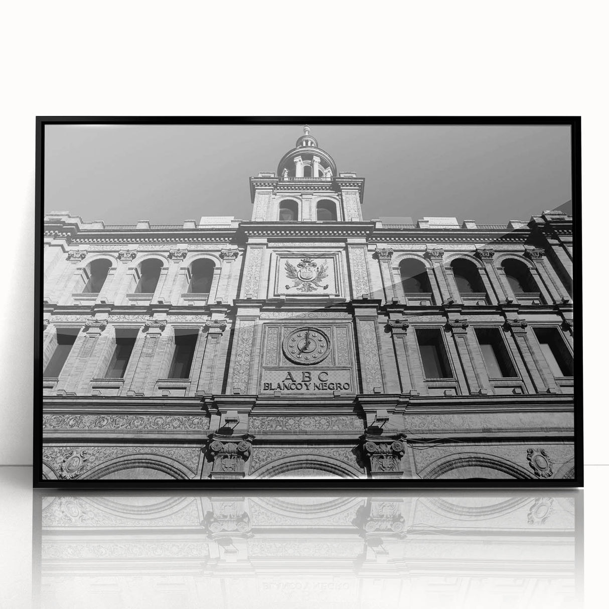 Large abstract wall art of Madrid scenery in muted earth tones on a framed acrylic, ideal for modern living room decor.