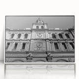 Acrylic print of Madrid scenery in art deco style with muted earth tones, ideal for modern art wall decor.
