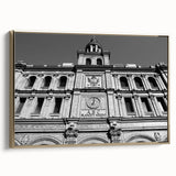 Framed canvas of a vintage Madrid landscape in muted earth tones, ideal for bedroom wall art.