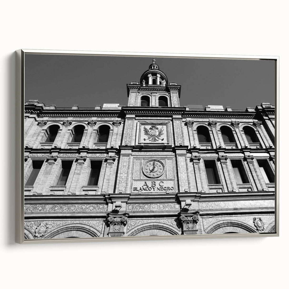 Landscape art painting of Madrid with vibrant colors on framed canvas, ideal for living room decor.