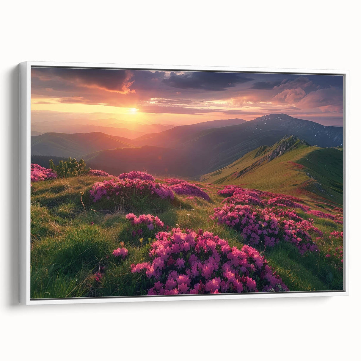 Vintage poster art of a scenic Ukrainian landscape on framed canvas, featuring colorful art in extra large size.