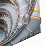 Large abstract wall art of the Vatican in muted gray and blue tones on acrylic glass, ideal for dining room art.