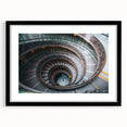 Extra large abstract art print of colorful, textured depiction of the Vatican, in a black frame with mat.
