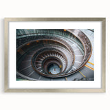 Textured abstract art print of the Vatican, in silver frame with mat, suitable for bedroom ambiance.