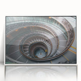 Acrylic print of the Vatican scenery in muted earth tones, framed in white, suitable as modern art wall decor.