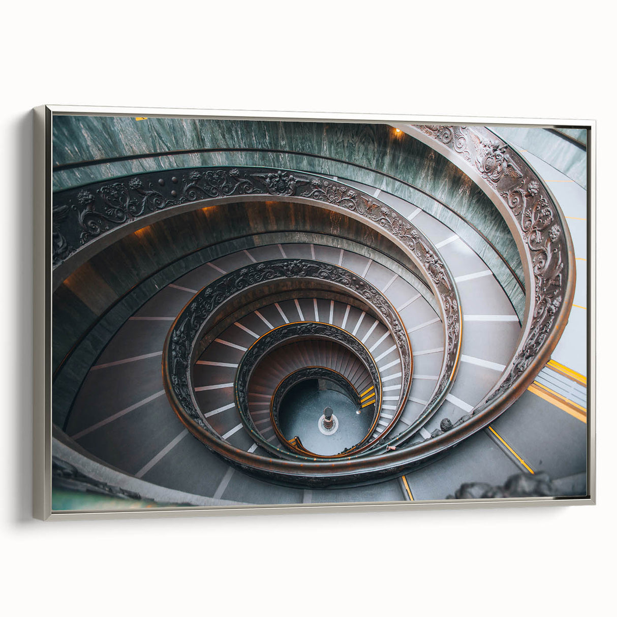 Framed canvas of a vintage-style landscape art painting depicting the Vatican, featuring a palette of muted earth tones.
