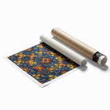 Extra large rolled print of Oaxaca scenery with floral elements in muted earth tones, ideal for classy bathroom wall art.