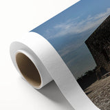 Art deco poster of Quintana Roo scenery in pastel shades on rolled canvas, suitable for nursery wall art or dining room.