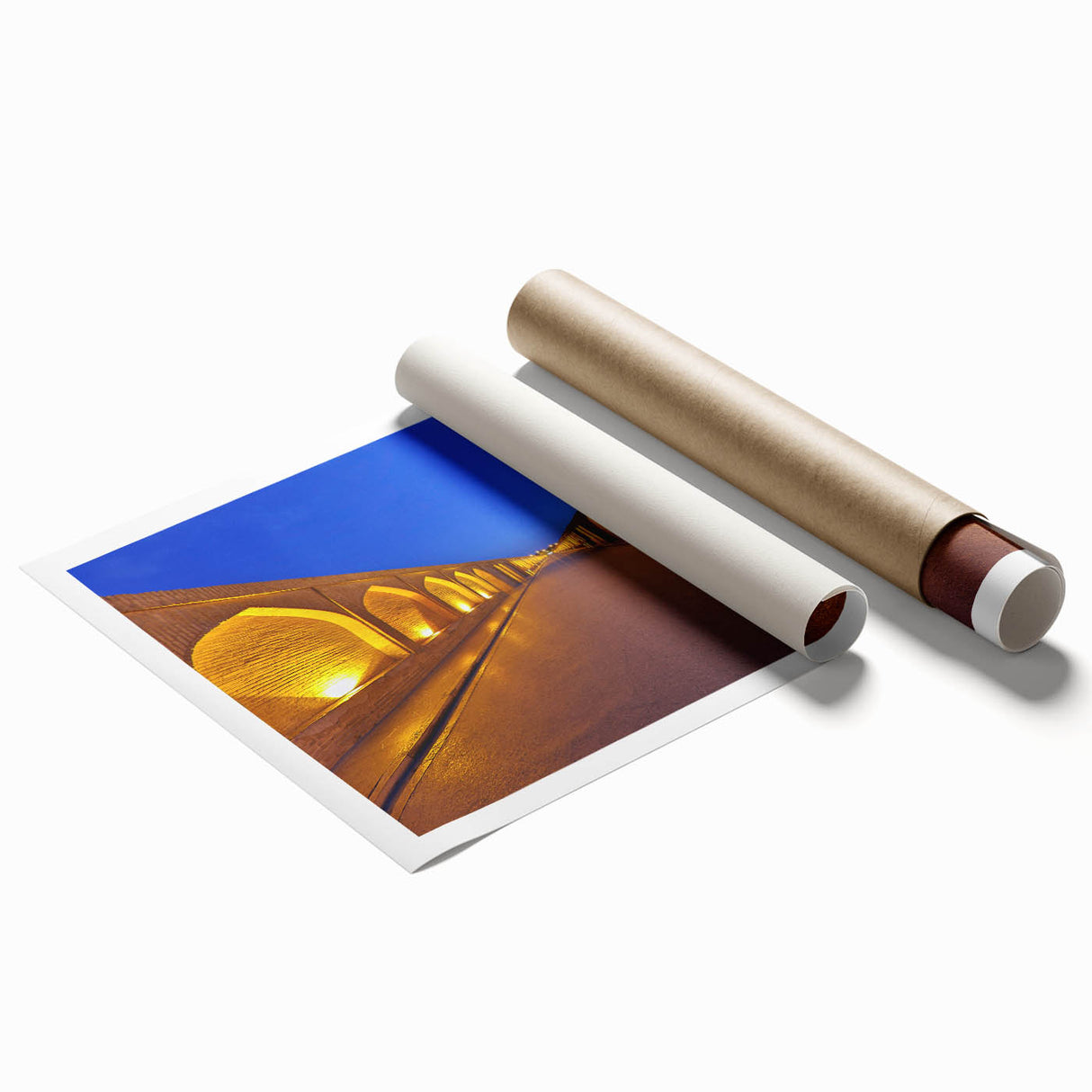 Extra large rolled print featuring a floral art design with vibrant colors.