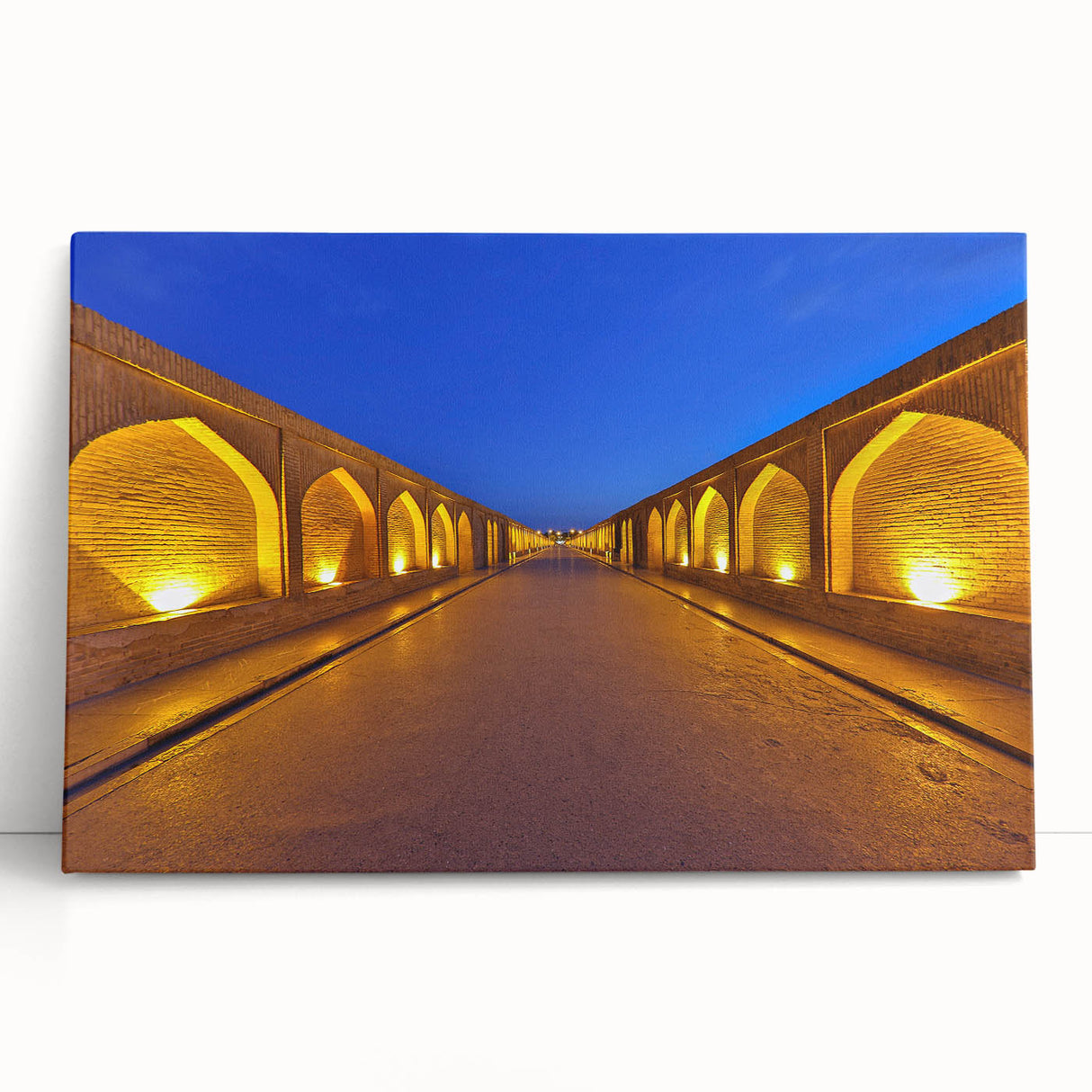 Black and white stretched canvas of a Middle-Eastern scenery, ideal for kitchen wall art or bedroom decor.