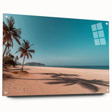 Acrylic print of a Middle Eastern Oman landscape in muted earth tones, ideal for dining room decor.