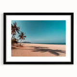 Extra large abstract art print featuring colorful, textured scenery of Middle East Oman on a black framed matte canvas.