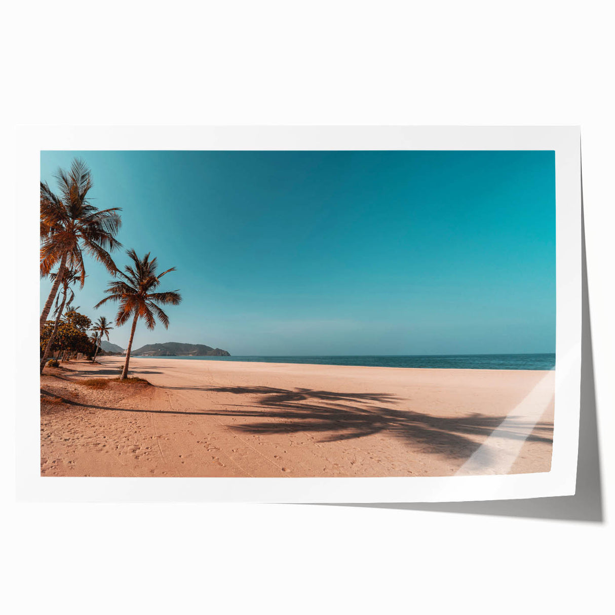 Extra large rolled print of Oman scenery with floral elements in earth tones, ideal for art wall dining room.