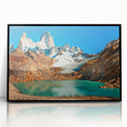 Large abstract wall art depicting an Argentine landscape in muted earth tones, framed in black acrylic.