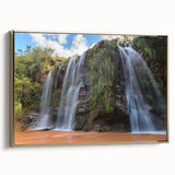Framed canvas featuring a vintage-style Bolivian landscape in muted gold and black tones, ideal for bedroom wall art.