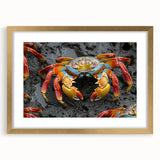 Extra large wall art depicting an abstract view of the Galapagos with textured strokes in earthy tones on a framed canvas.