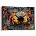 Framed black and white canvas of a vintage-style Galapagos landscape, ideal for bedroom wall decor.