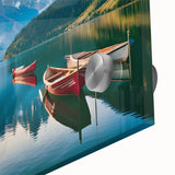 Large abstract depiction of Alaskan scenery in muted earth tones on acrylic glass, suitable for dining room art.