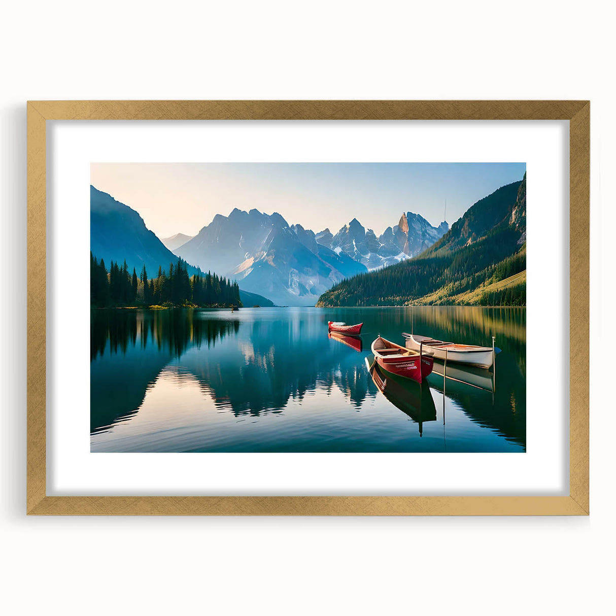 Extra large wall art featuring abstract textured scenery of Alaska in muted earth tones, framed in gold.