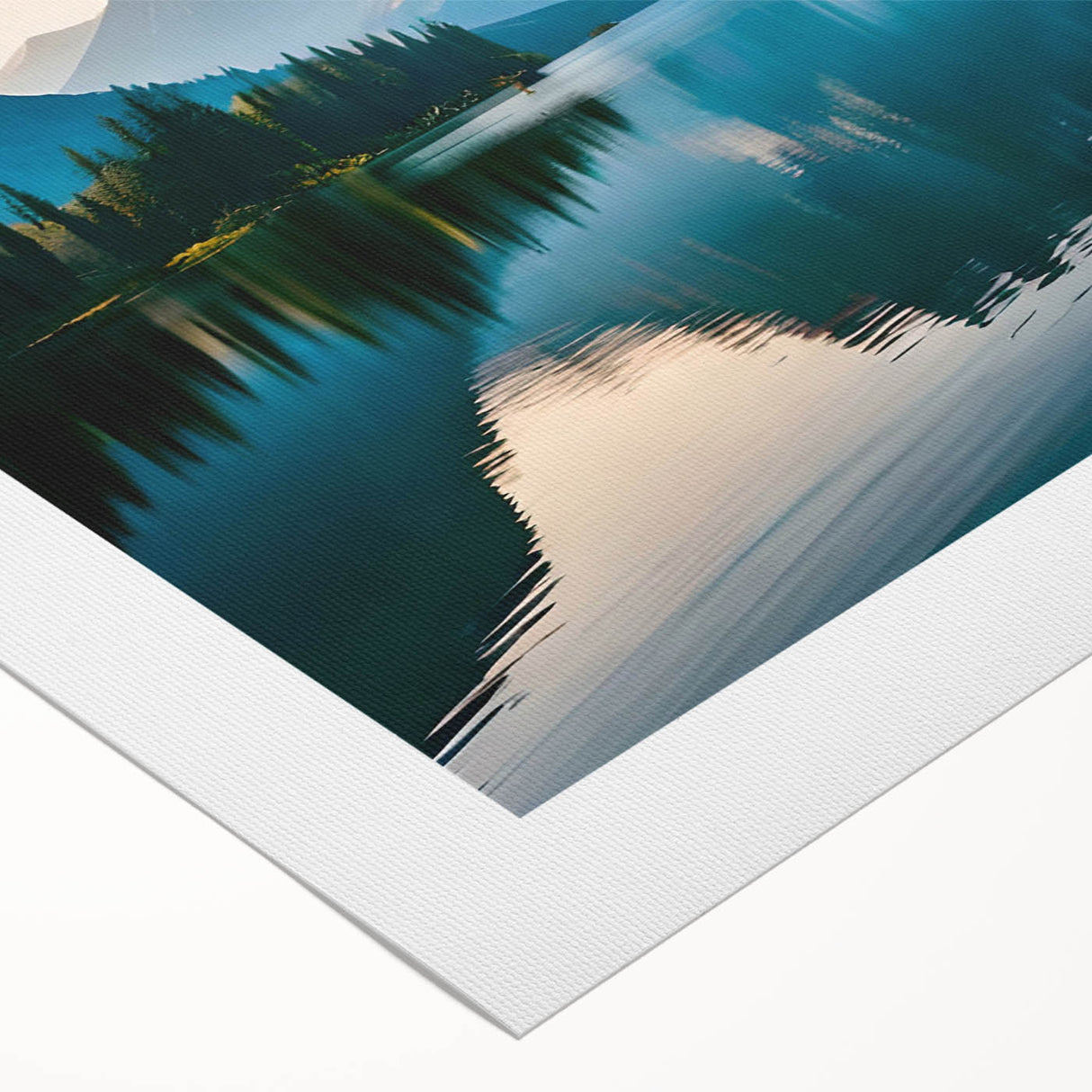 Art Deco poster of Alaska scenery in muted gray and blue tones on rolled canvas, ideal for dining room wall art.