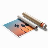 Extra large rolled print of San Diego scenery with vibrant floral elements, ideal for classy bathroom wall art.