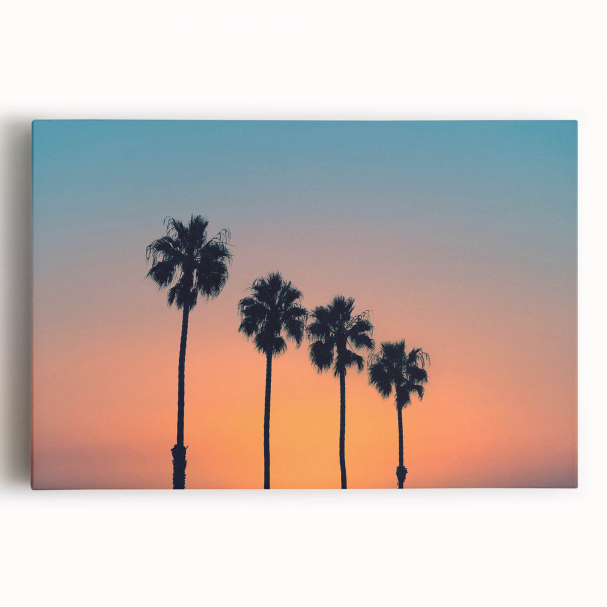 Black and white stretched canvas featuring the San Diego skyline, suitable as large kitchen wall art.
