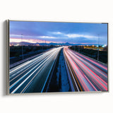 Framed canvas featuring a vintage-style landscape painting of Connecticut with colorful art elements on a black background.