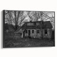 Black and white landscape painting of Delaware scenery on framed canvas, suitable for bedroom wall decor.