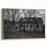 Framed canvas depicting a vintage Delaware landscape in muted gold and black tones, ideal for bedroom wall decor.
