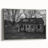 Landscape art painting of Delaware scenery on a silver-framed canvas with vintage poster styling.
