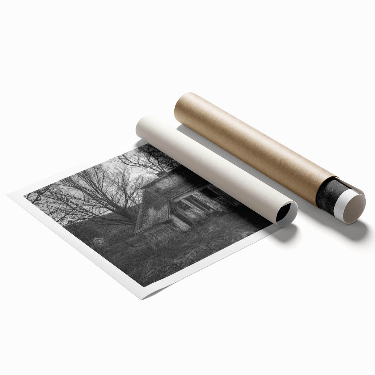 Extra large rolled print of Delaware scenery with muted floral art, ideal for classy bathroom wall art.