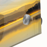 Large abstract wall art depicting Idaho scenery on acrylic glass, with mid-century modernist influences.