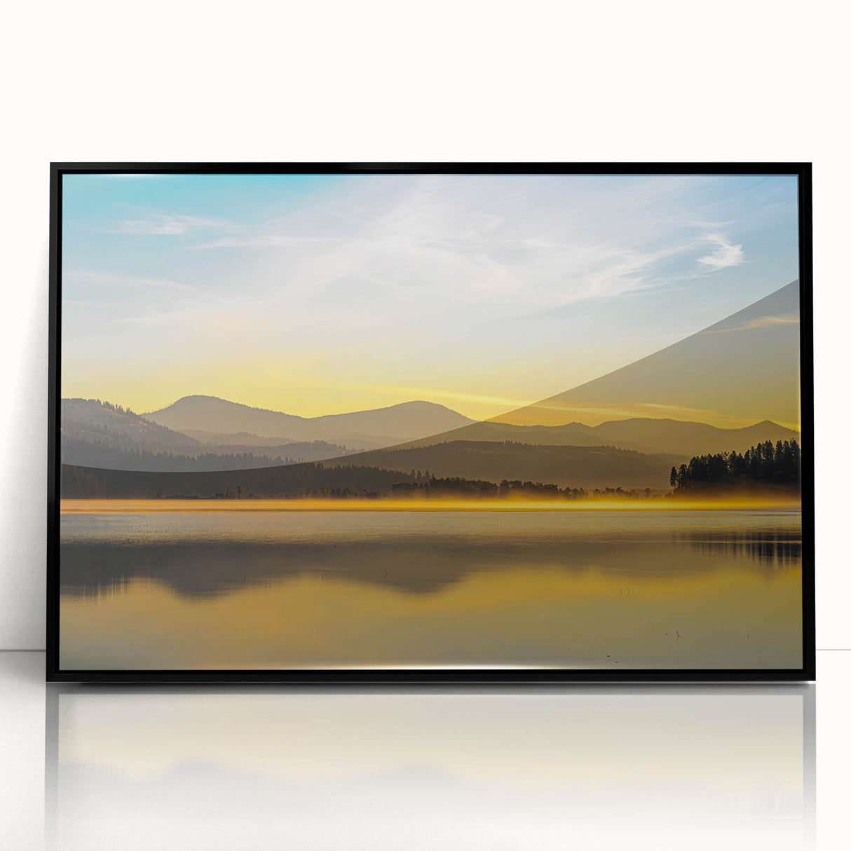 Large abstract wall art depicting the Idaho scenery in muted earth tones on a framed acrylic.