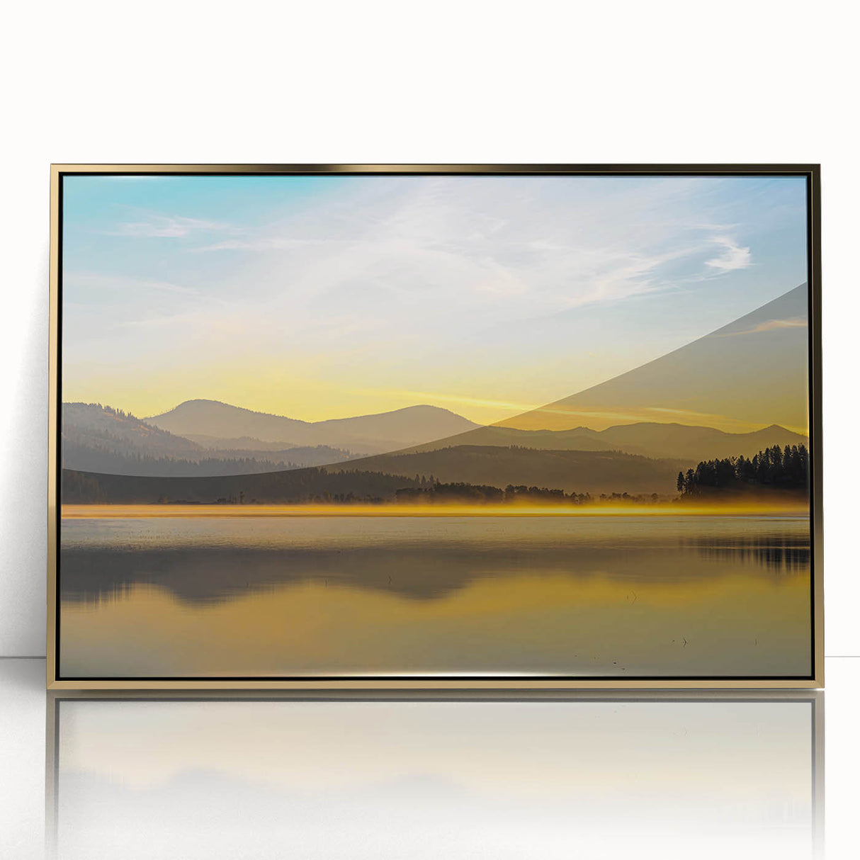 Large art print of a serene Idaho landscape in muted earth tones on framed acrylic, ideal for modern art wall decor.