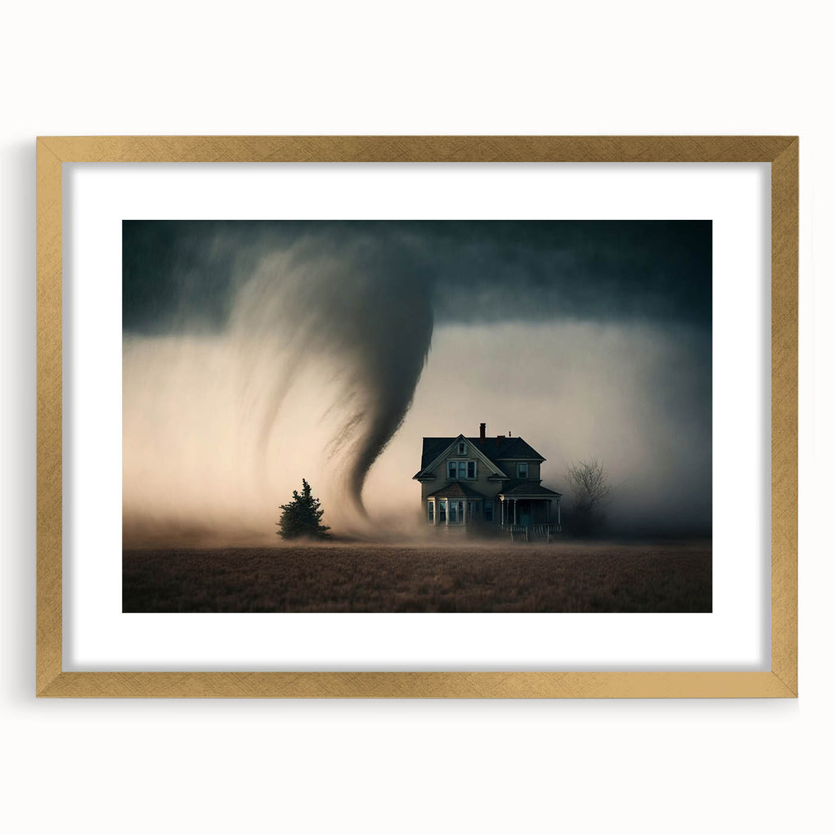 Extra large wall art featuring an abstract depiction of Kansas scenery in textured gold tones, ideal for living room decor.