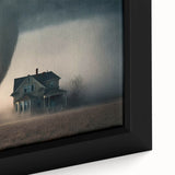 Extra large framed canvas of a textured Kansas scenery in black with colorful art accents, ideal for living room decor.