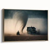 Framed canvas depicting a vintage-style Kansas landscape in muted gold and black tones, suitable for bedroom decor.