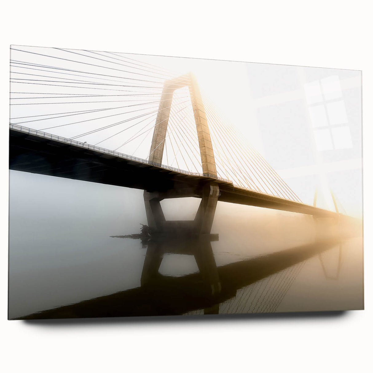 Large abstract wall art depicting a Kentucky landscape in muted earth tones, printed on acrylic glass.