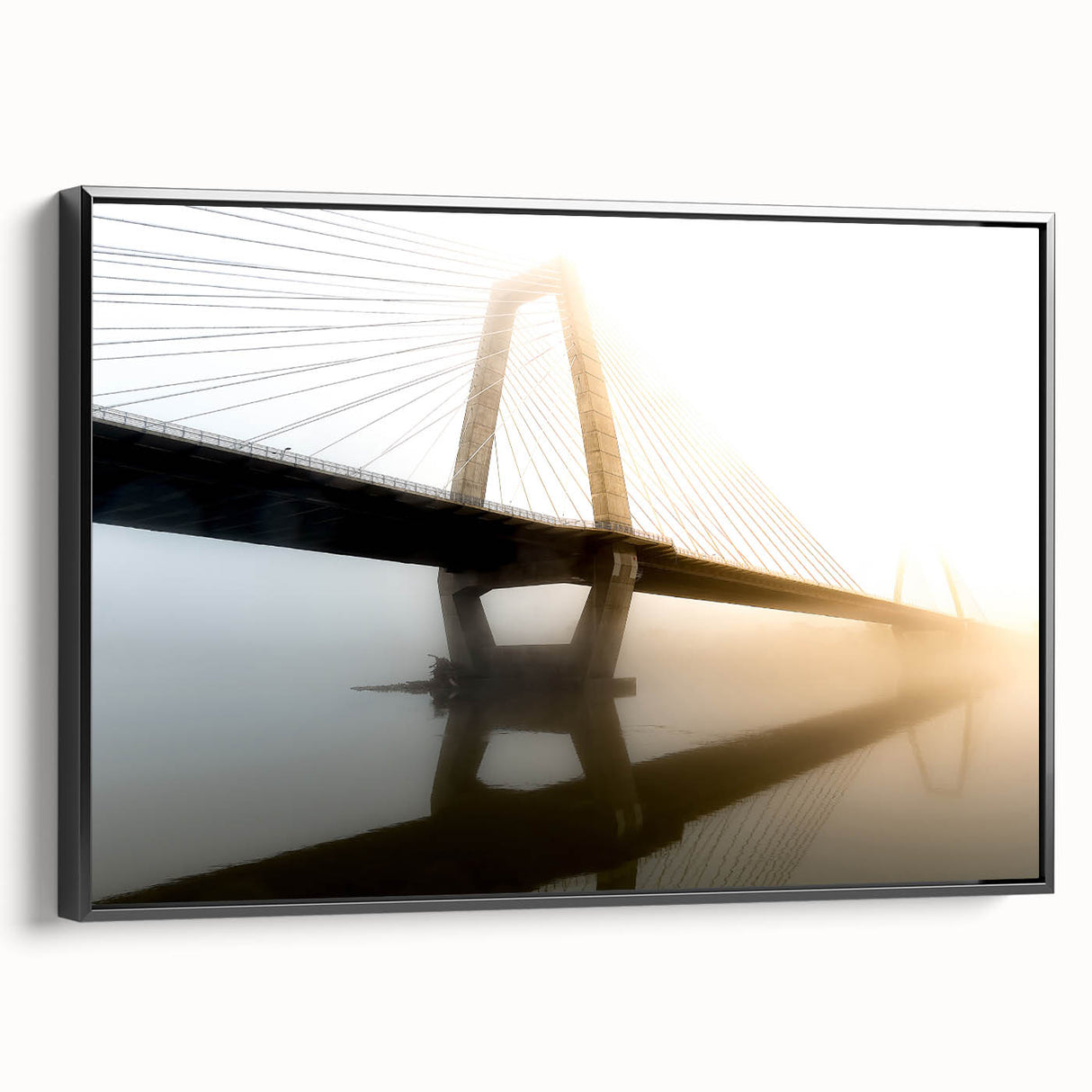 Black and white landscape art painting of Kentucky scenery on framed canvas, suitable for bedroom decor.