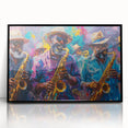 Large abstract wall art depicting a stylized New Orleans skyline in muted gray and black tones on a framed acrylic panel.