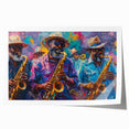 Rolled print of New Orleans landscape in muted green and blue hues, suitable as art wall dining room decor.