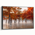 Black and white vintage poster art featuring a Louisiana landscape on framed canvas, ideal for bedroom decor.