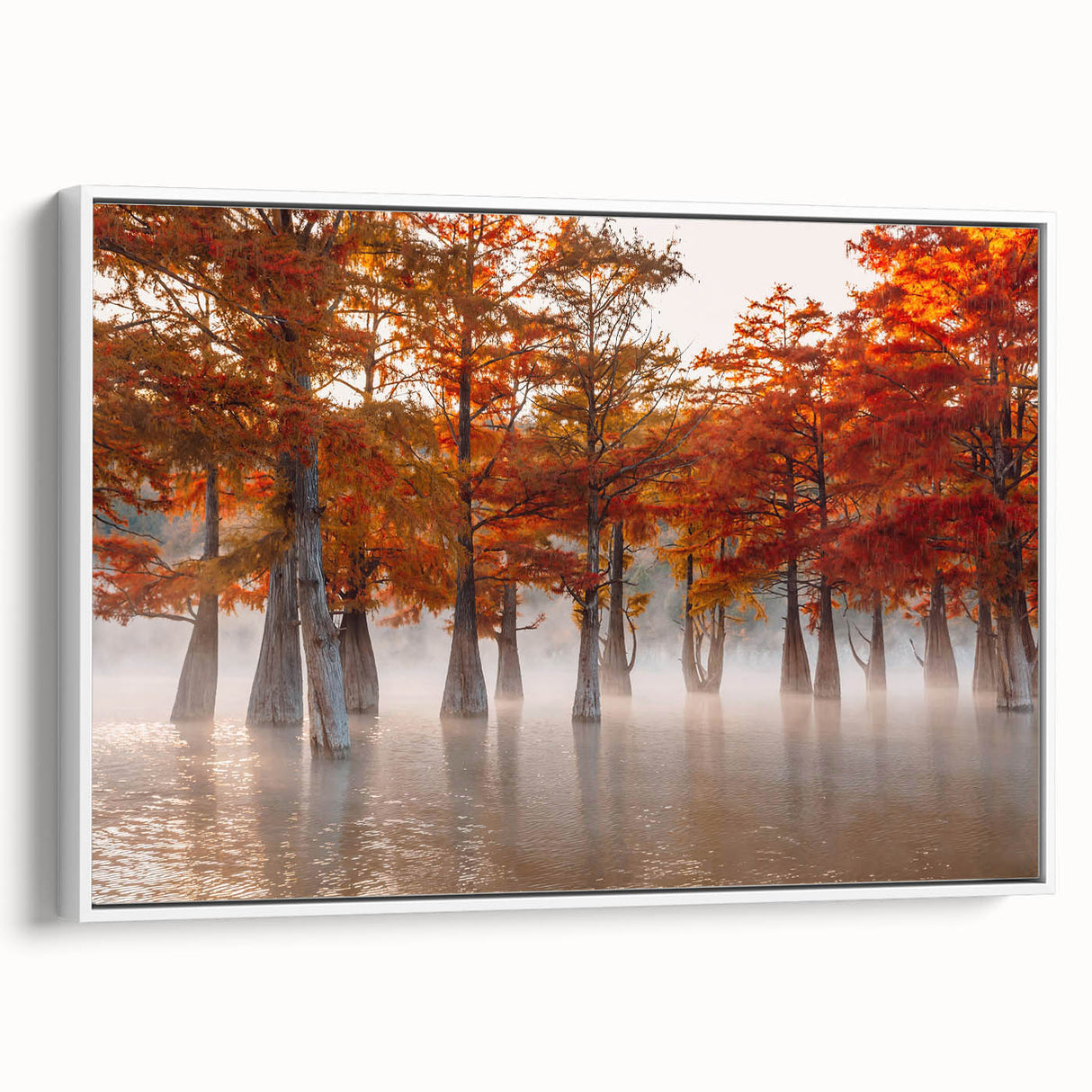 Vintage poster art of Louisiana scenery on a framed canvas, featuring colorful art in a large format.