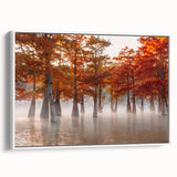 Vintage poster art of Louisiana scenery on a framed canvas, featuring colorful art in a large format.